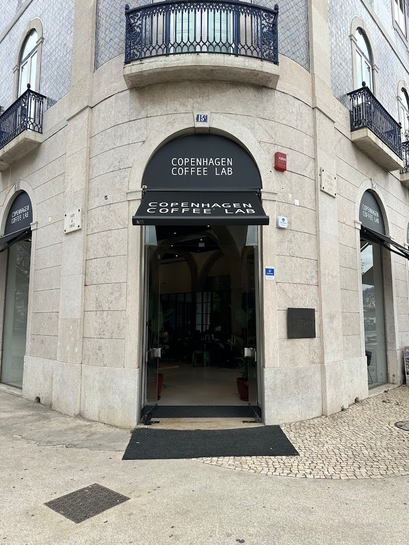 Storefront of Copenhagen Coffee Lab, specialty coffee shop in Lisbon