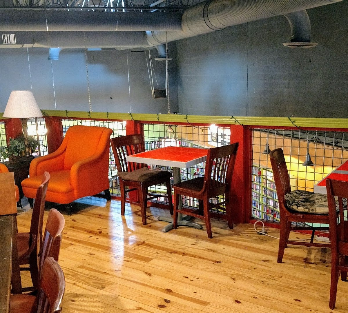 Interior of Julia's Cafe & Books, specialty coffee shop in Charlotte