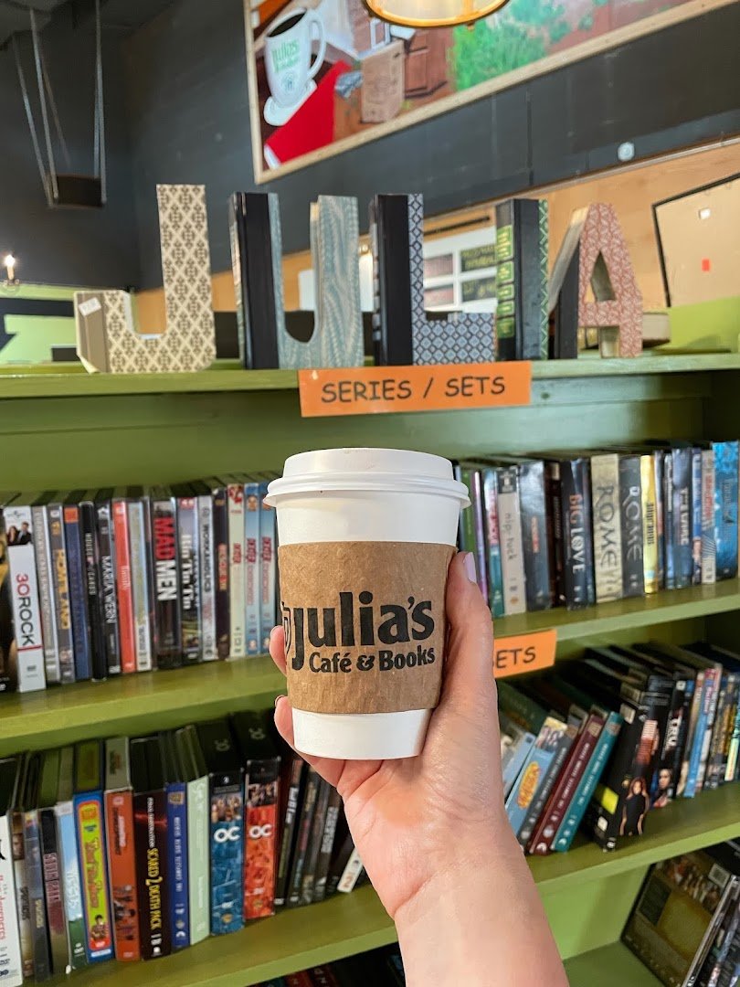 Coffee at Julia's Cafe & Books, specialty coffee shop in Charlotte