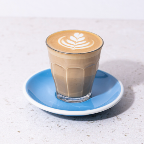 Coffee at Bluestone Lane Battery Park Café, specialty coffee shop in New York