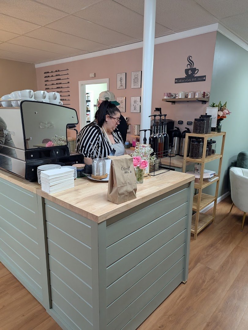 Interior of Collier’s Cafe, specialty coffee shop in Rochester