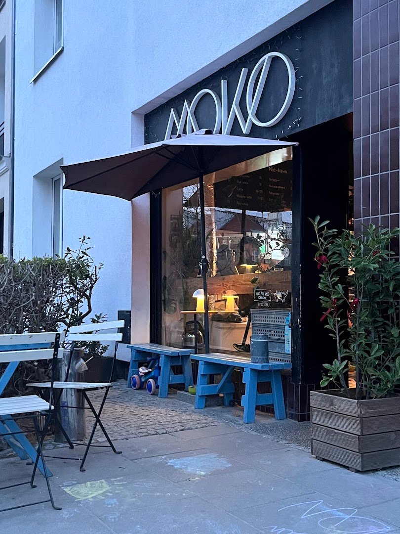 Storefront of Moko, specialty coffee shop in Warsaw