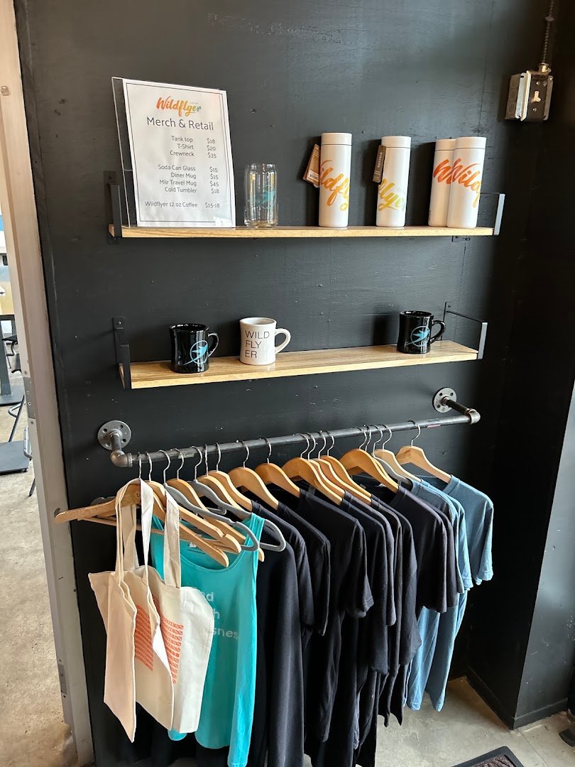 Interior of Wildflyer Coffee, specialty coffee shop in Minneapolis