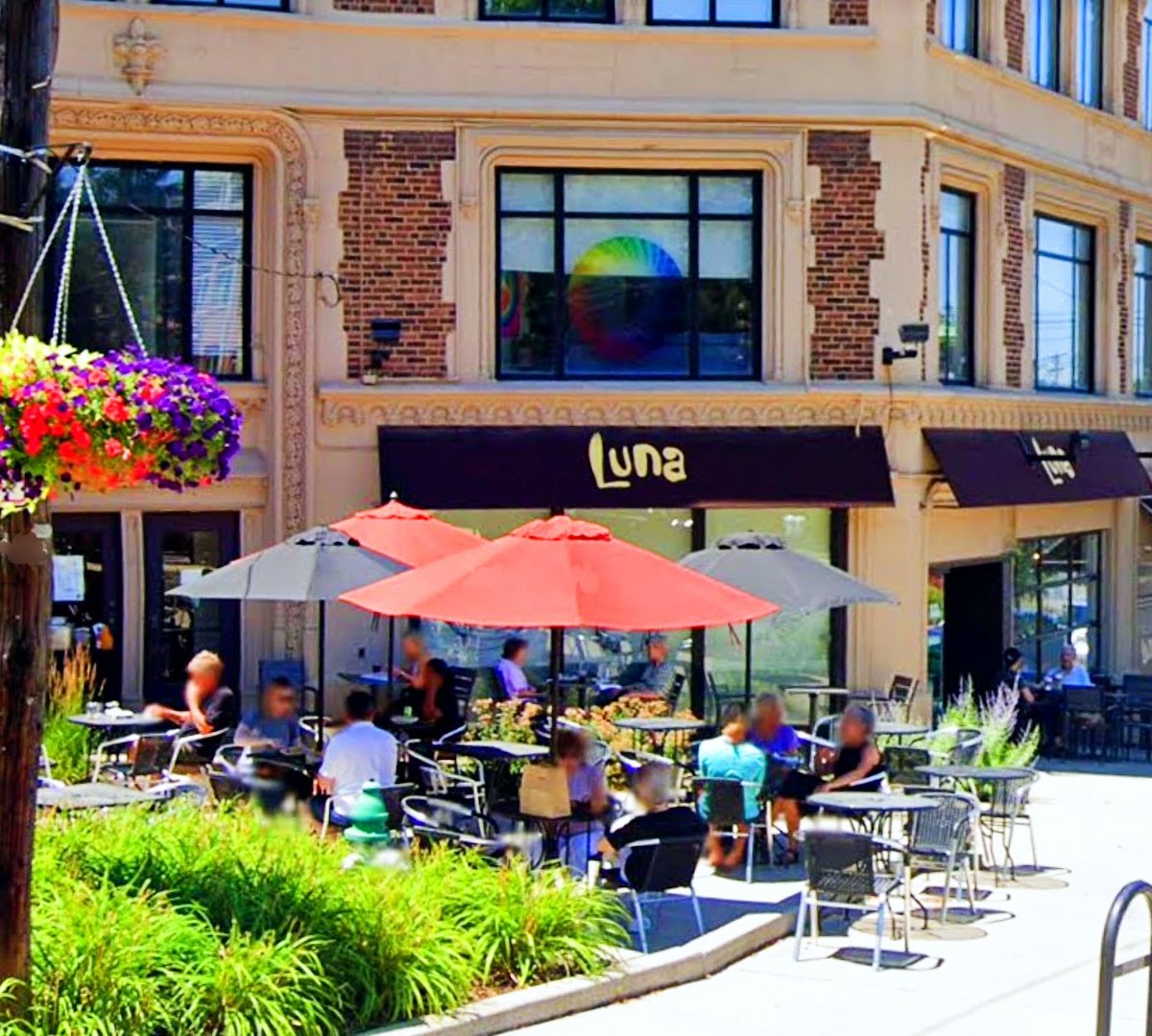 Storefront of Luna Bakery & Cafe, specialty coffee shop in Cleveland