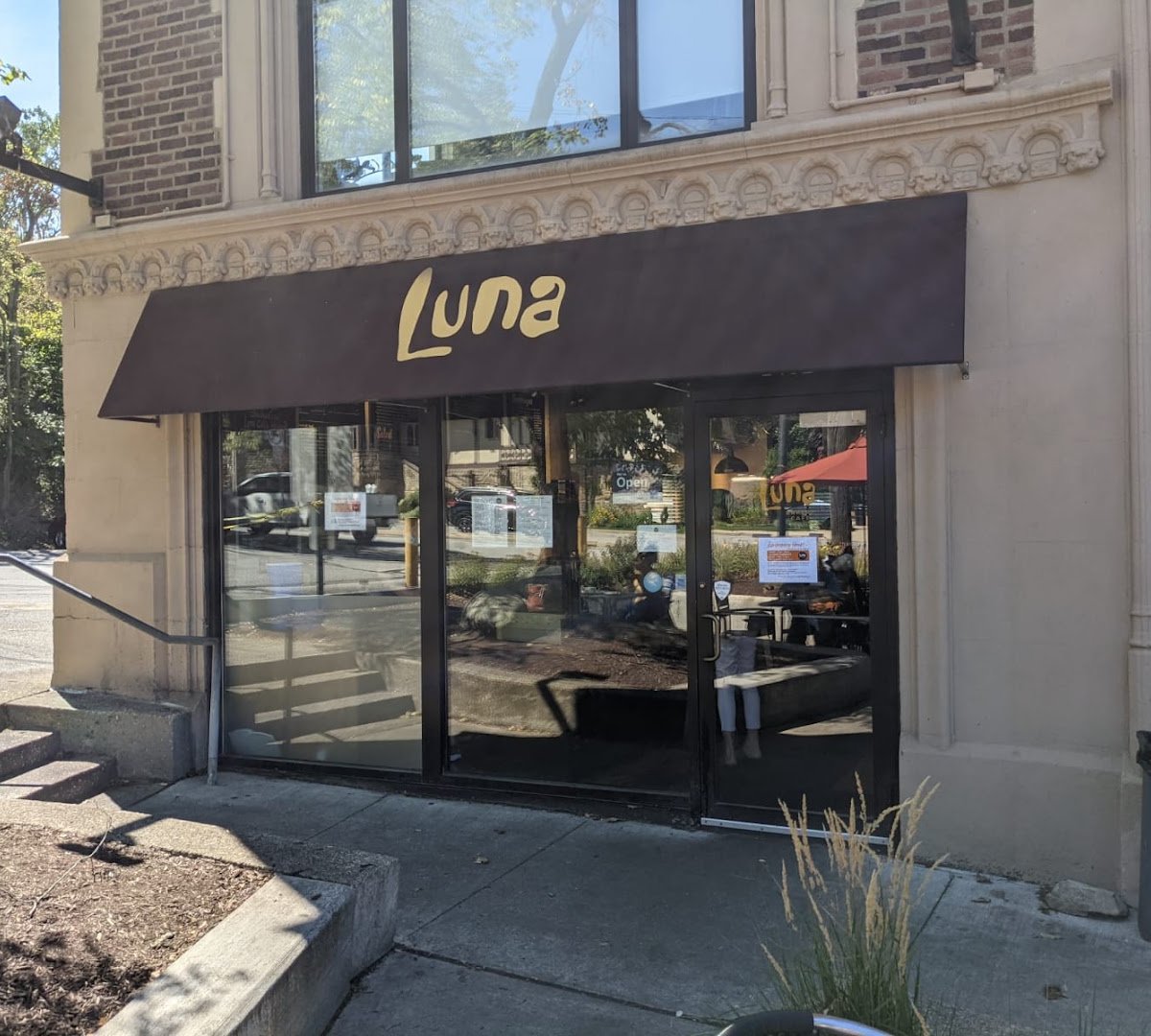 Storefront of Luna Bakery & Cafe, specialty coffee shop in Cleveland