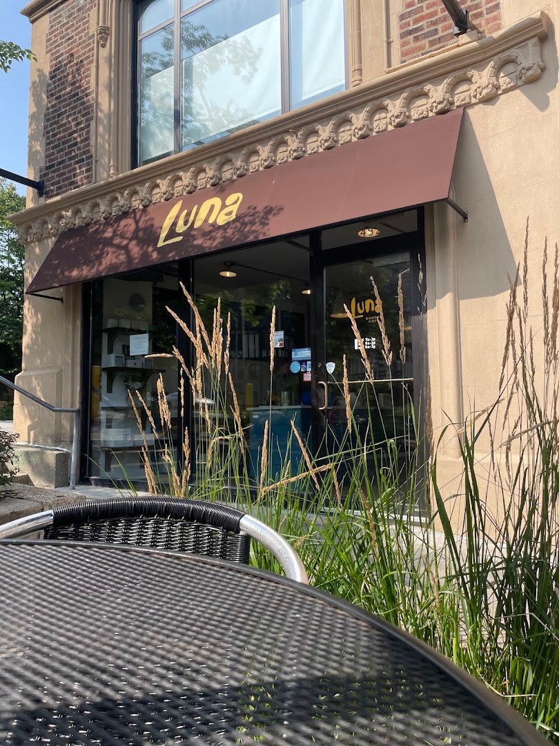 Storefront of Luna Bakery & Cafe, specialty coffee shop in Cleveland