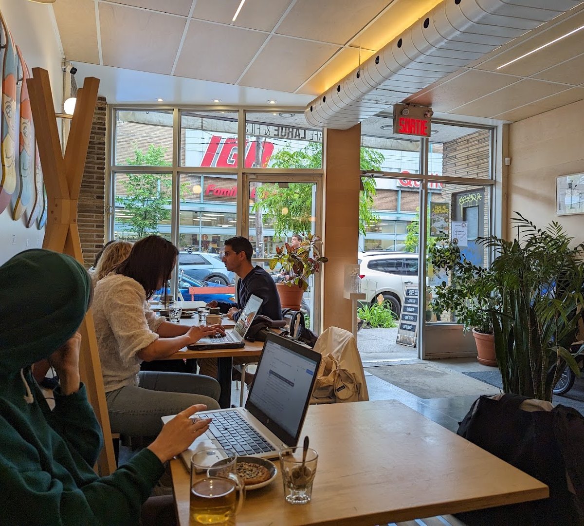 Interior of Café Larue, specialty coffee shop in Montreal