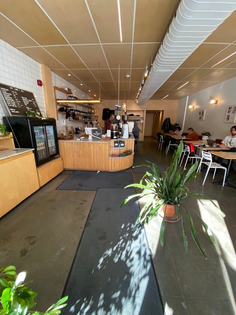 Interior of Café Larue, specialty coffee shop in Montreal