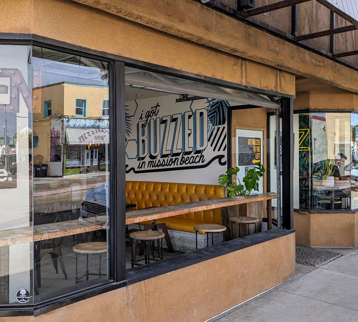 Storefront of Better Buzz Coffee Mission Beach, specialty coffee shop in San Diego