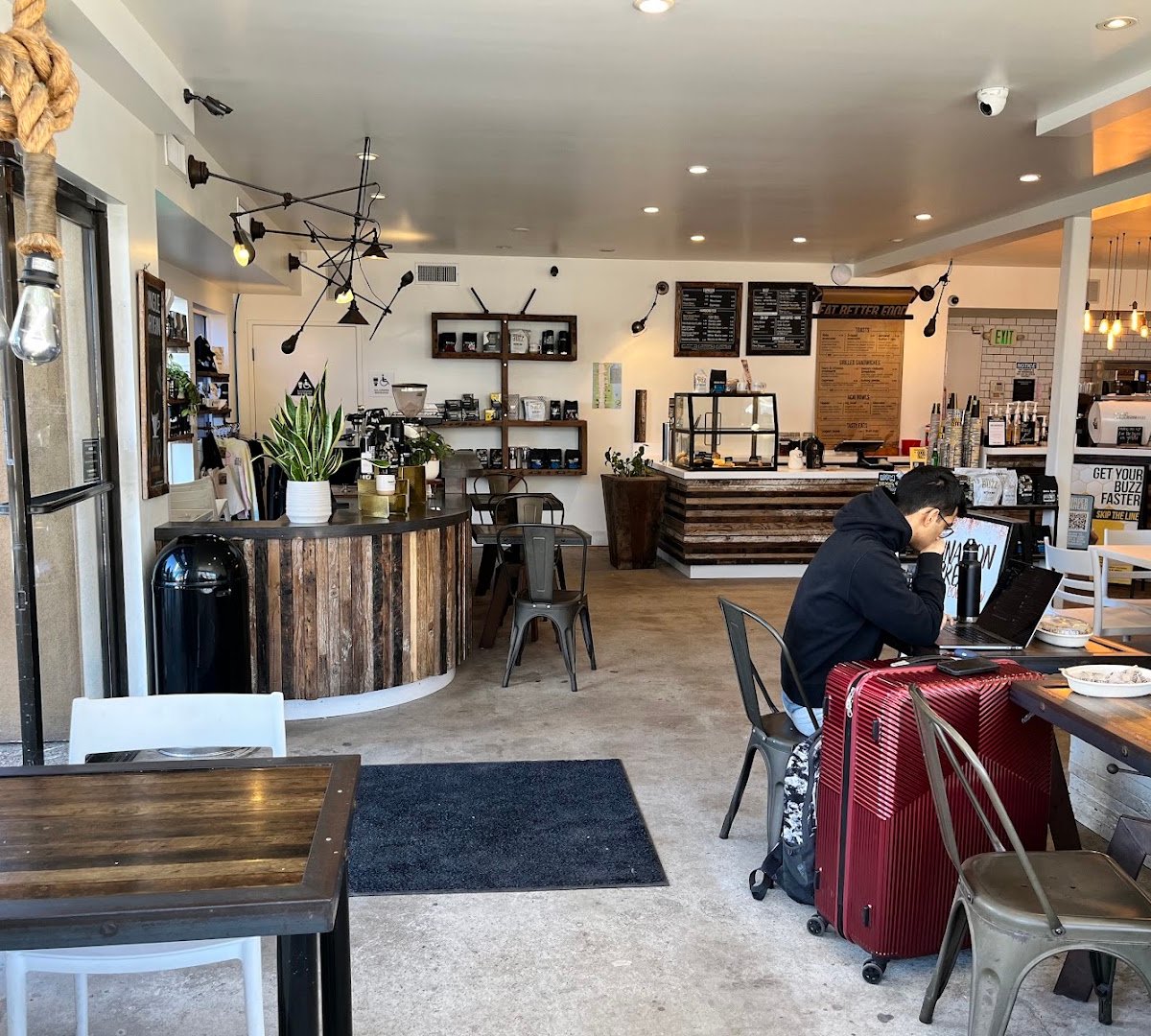 Interior of Better Buzz Coffee Mission Beach, specialty coffee shop in San Diego