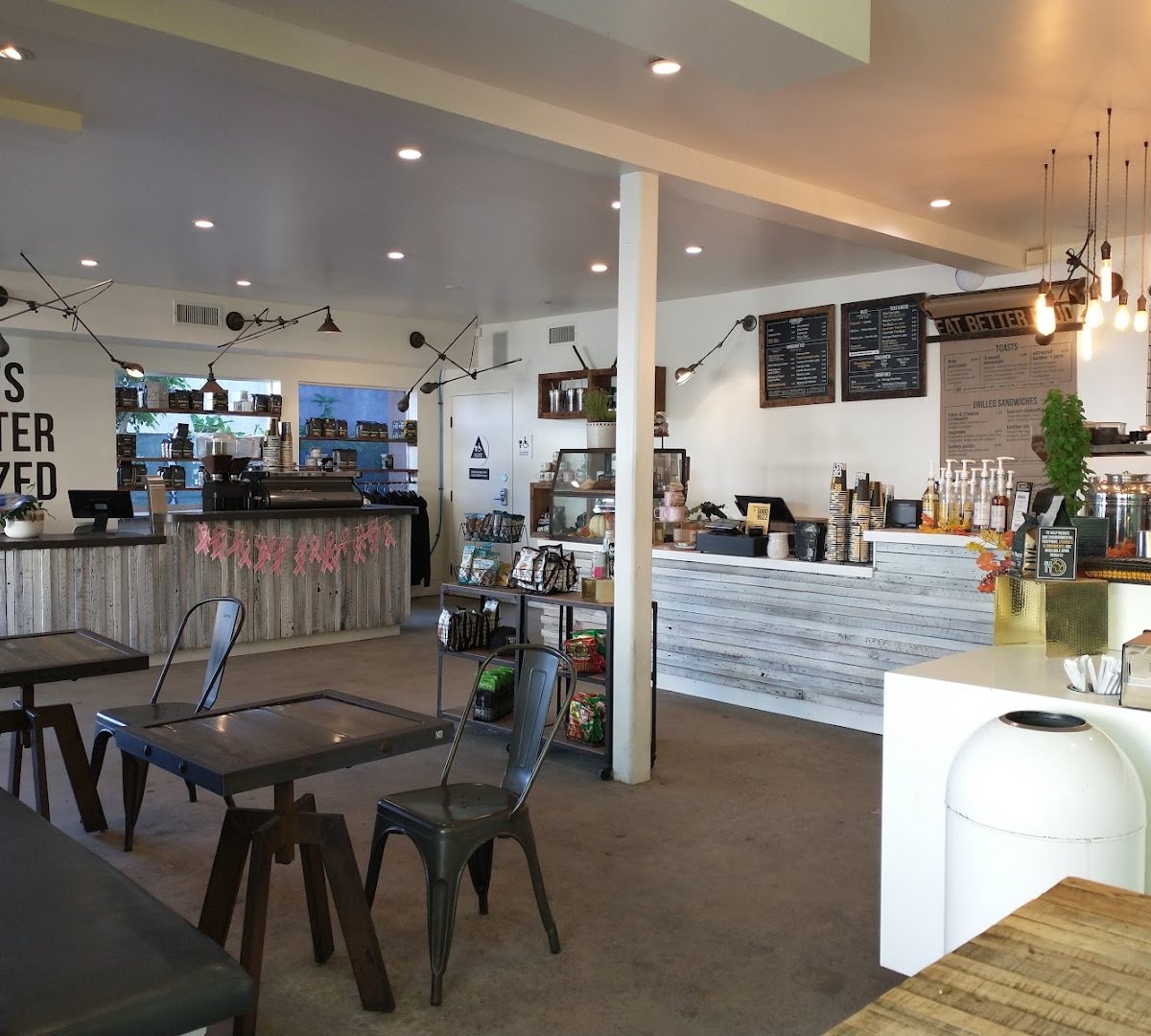 Interior of Better Buzz Coffee Mission Beach, specialty coffee shop in San Diego