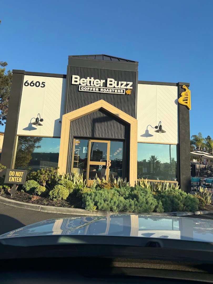 Storefront of Better Buzz Coffee Mission Gorge & Zion, specialty coffee shop in San Diego
