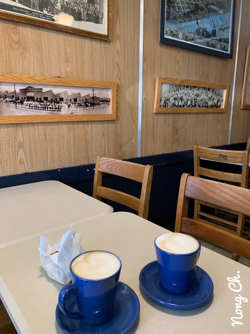 Interior of Blue Line Coffee, specialty coffee shop in Omaha