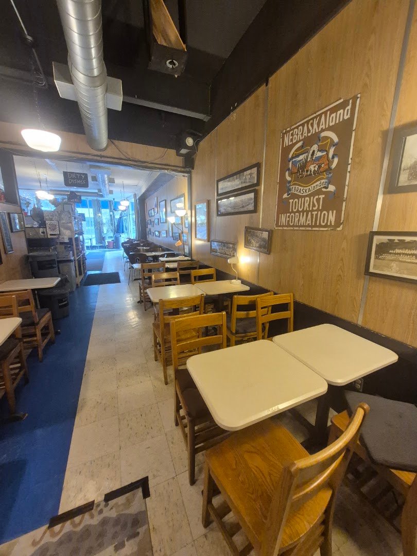 Interior of Blue Line Coffee, specialty coffee shop in Omaha
