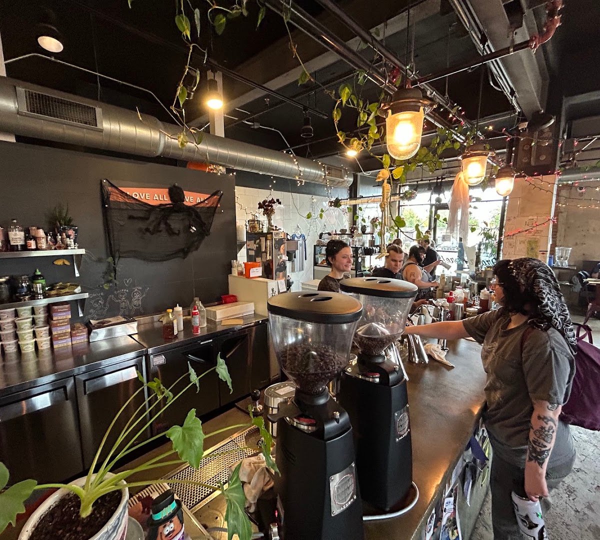 Interior of Five Watt Coffee, E. Hennepin, specialty coffee shop in Minneapolis