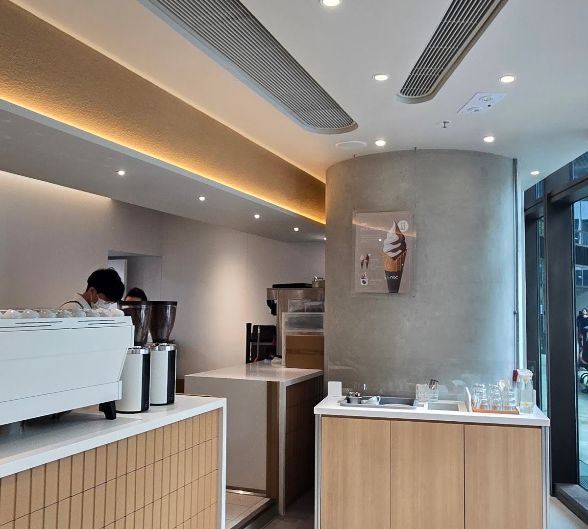 Interior of noc, specialty coffee shop in Hong Kong