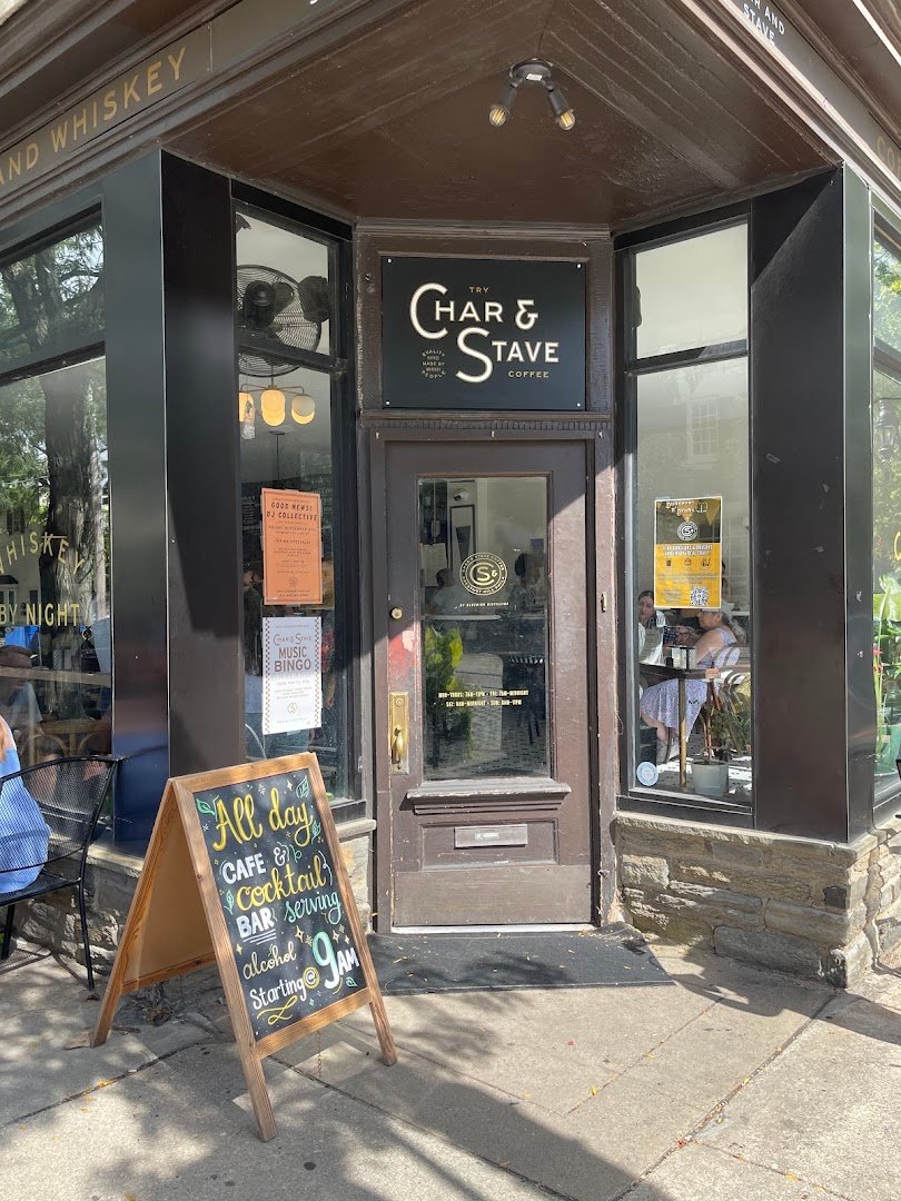 Storefront of Char & Stave, specialty coffee shop in Philadelphia