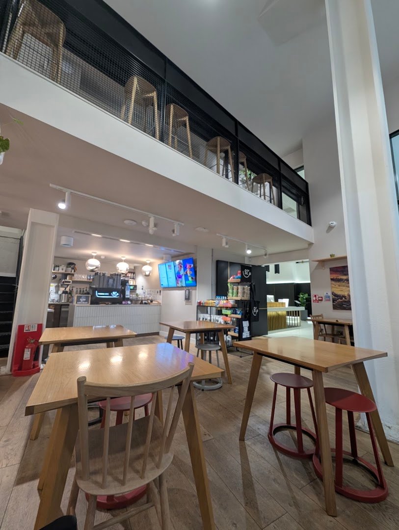 Interior of 92 Degrees Coffee, specialty coffee shop in Manchester