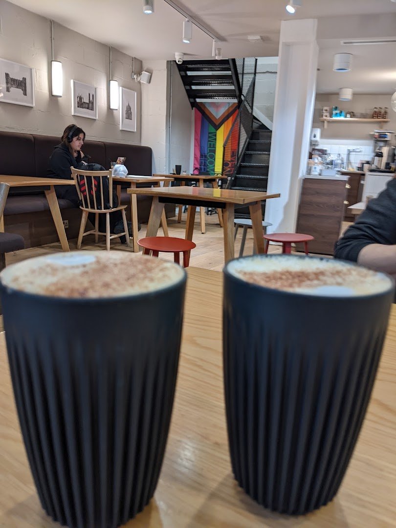 Interior of 92 Degrees Coffee, specialty coffee shop in Manchester