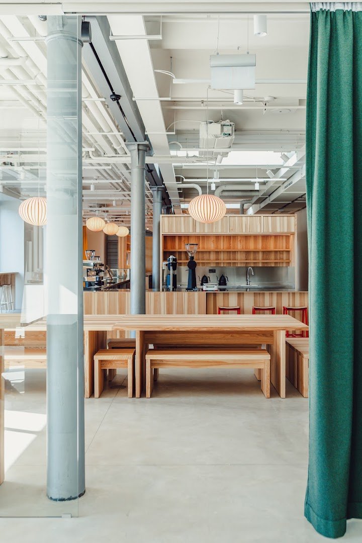 Interior of Alf & Bet, specialty coffee shop in Prague