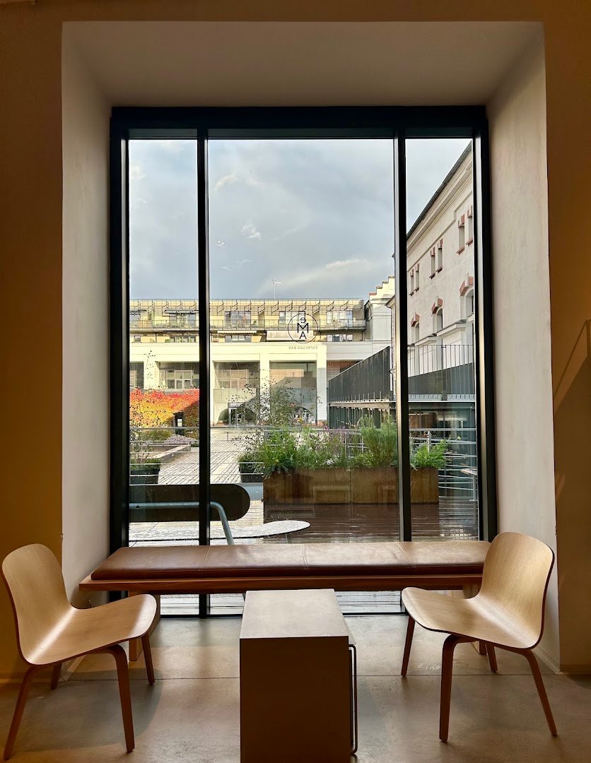 Interior of Alf & Bet, specialty coffee shop in Prague