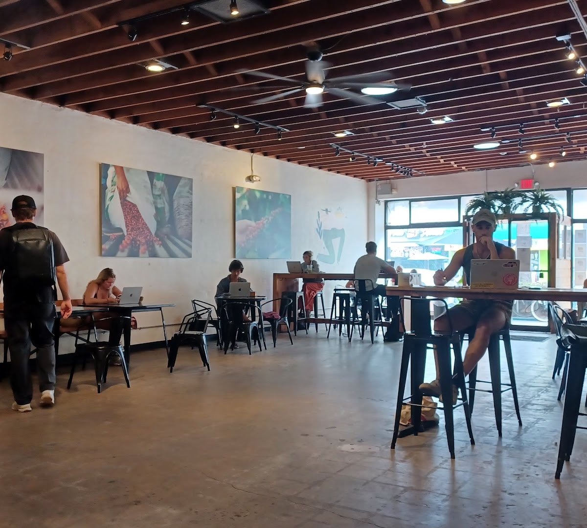 Interior of OB Beans Coffee Roasters, specialty coffee shop in San Diego