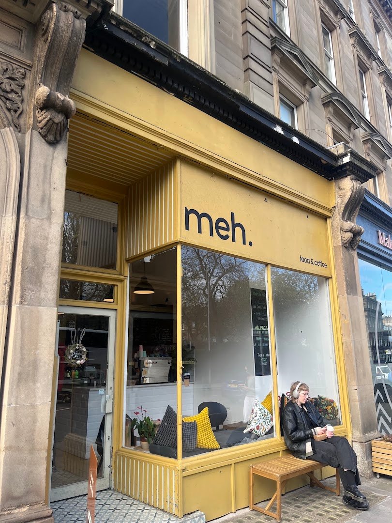 Storefront of Meh., specialty coffee shop in Edinburgh