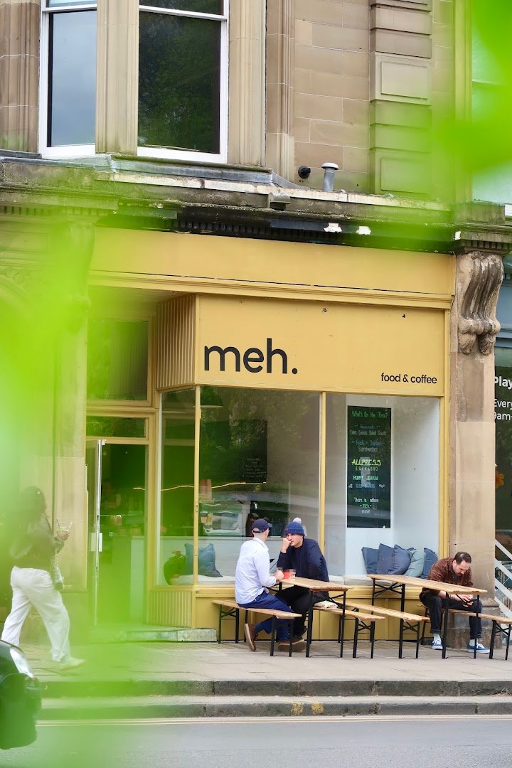Storefront of Meh., specialty coffee shop in Edinburgh