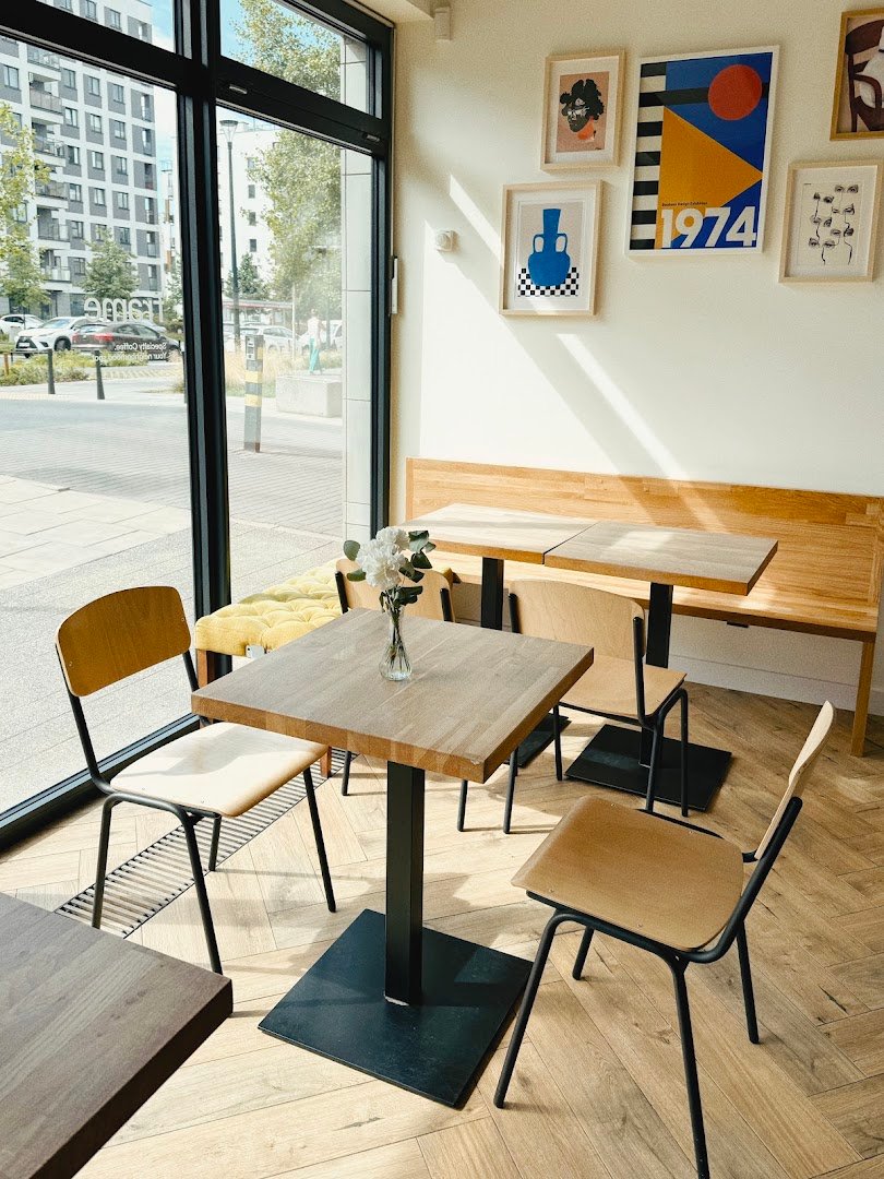 Interior of The frame coffee, specialty coffee shop in Warsaw