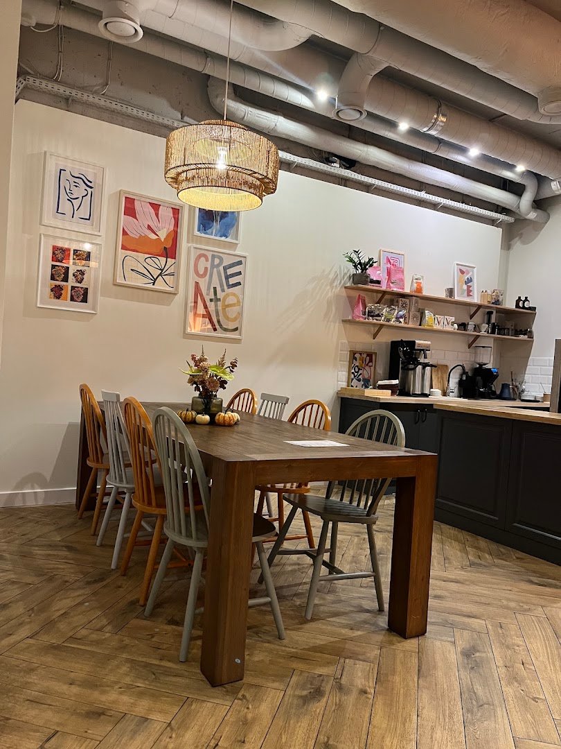 Interior of The frame coffee, specialty coffee shop in Warsaw