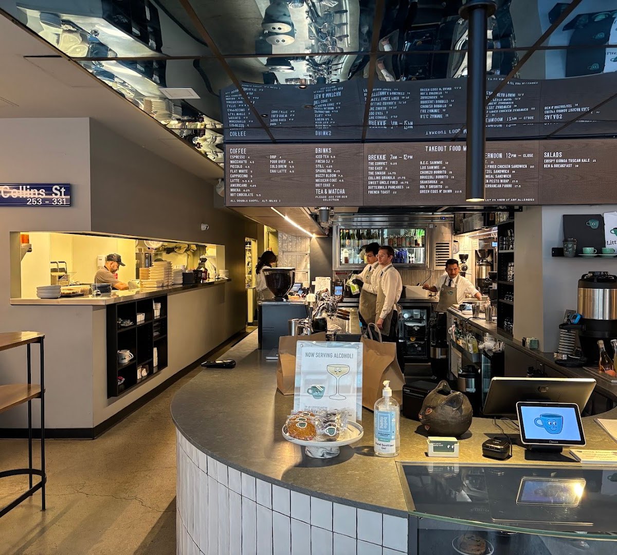 Interior of Little Collins, specialty coffee shop in New York