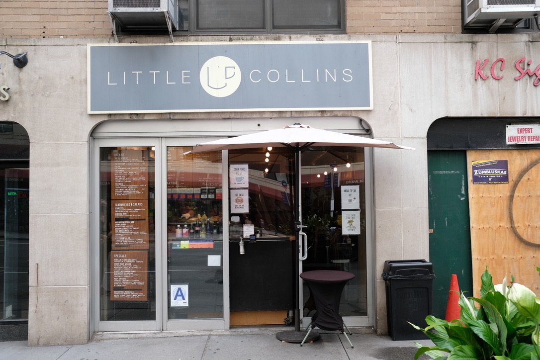 Storefront of Little Collins, specialty coffee shop in New York