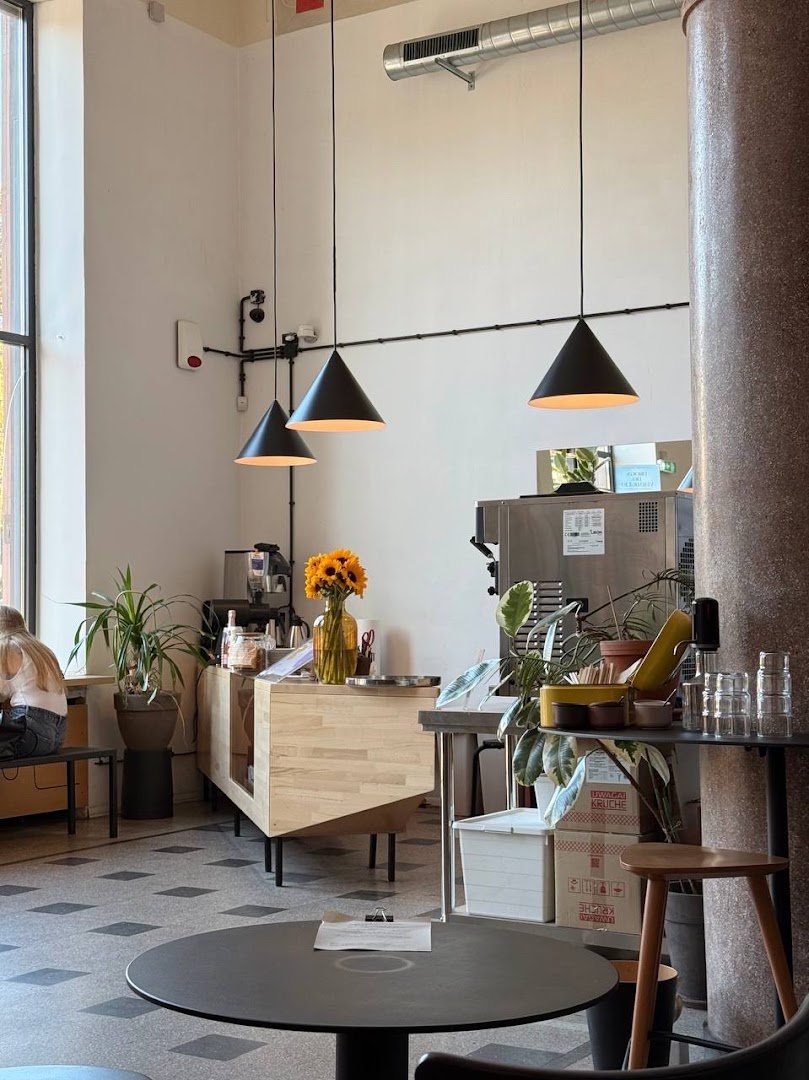 Interior of Trzy Kruki, specialty coffee shop in Warsaw