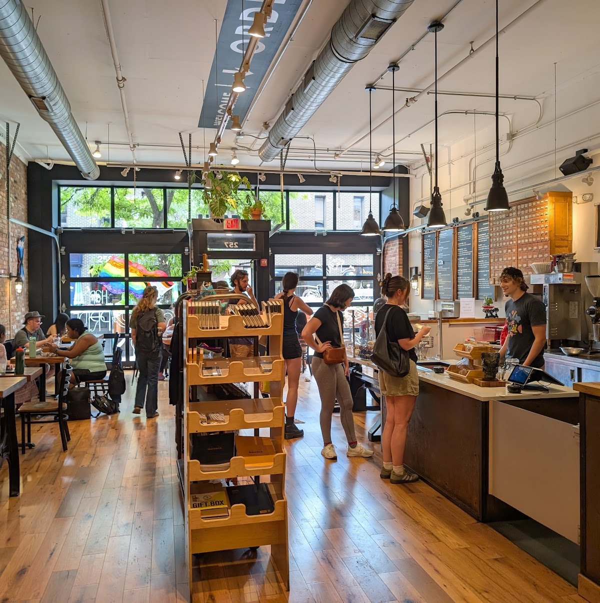 Interior of Diesel Cafe, specialty coffee shop in Boston