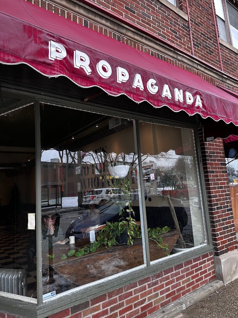 Storefront of Propaganda Coffee, specialty coffee shop in Cleveland
