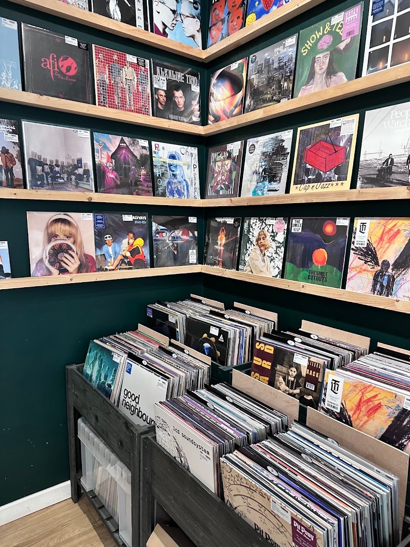 Interior of Slow Progress Records & Coffee, specialty coffee shop in Edinburgh