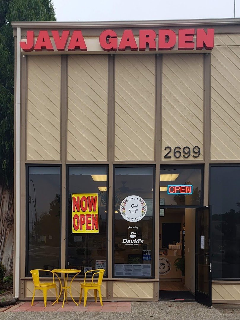 Storefront of JAVA GARDEN, specialty coffee shop in San Diego