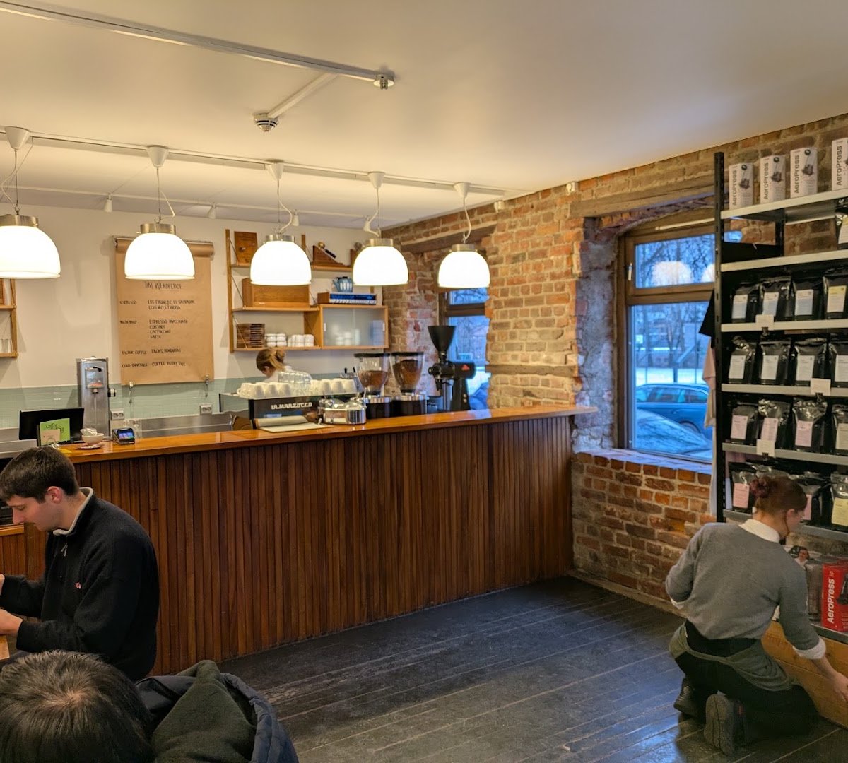 Interior of Tim Wendelboe, specialty coffee shop in Oslo