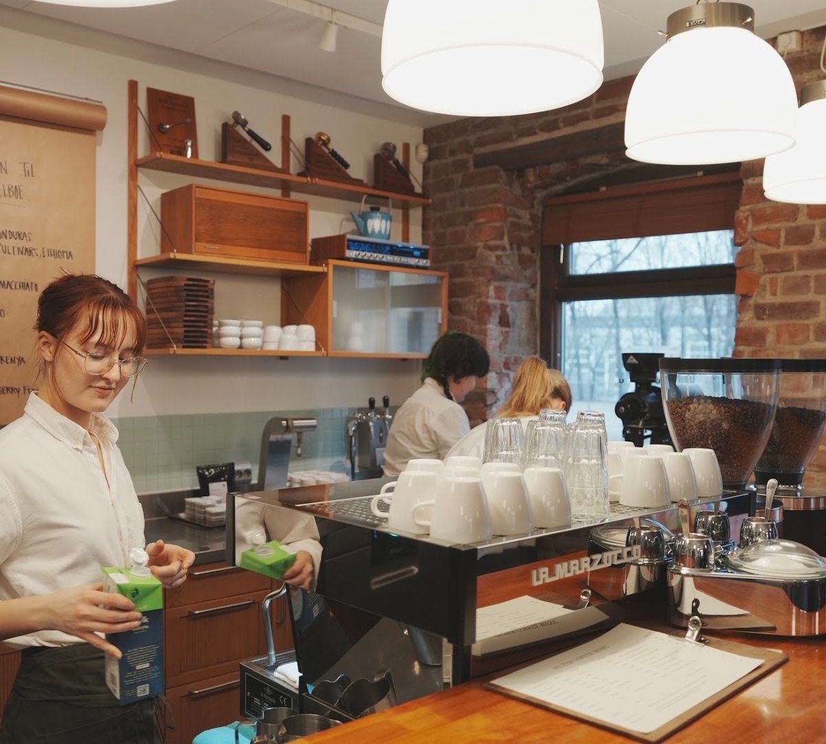 Interior of Tim Wendelboe, specialty coffee shop in Oslo