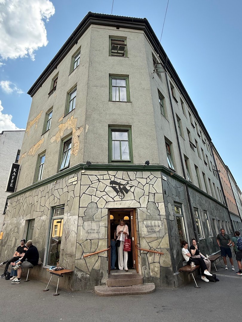 Storefront of Tim Wendelboe, specialty coffee shop in Oslo