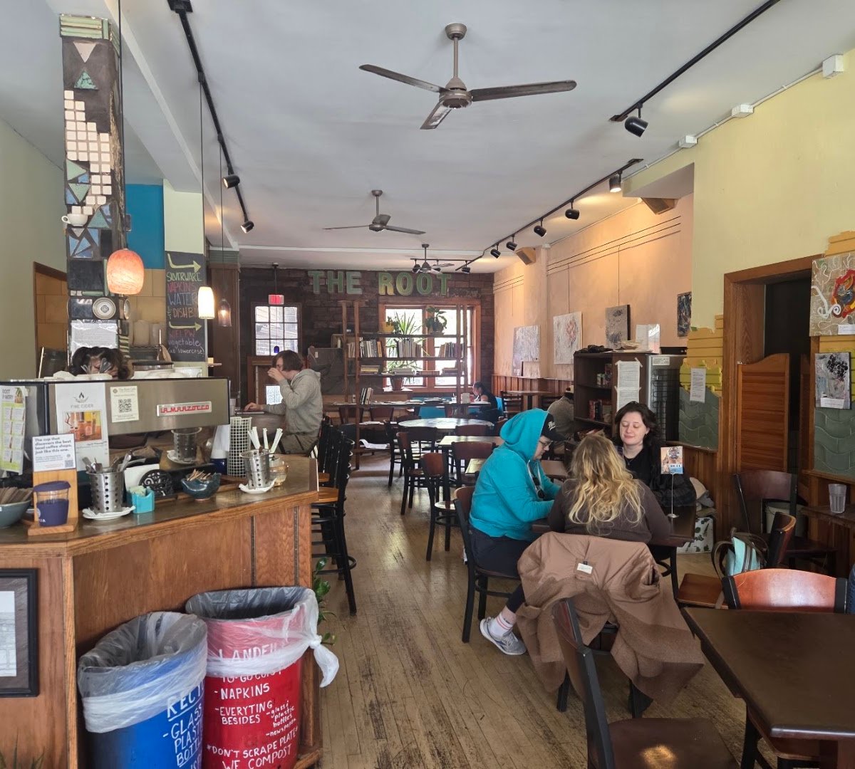 Interior of the root cafe, specialty coffee shop in Cleveland