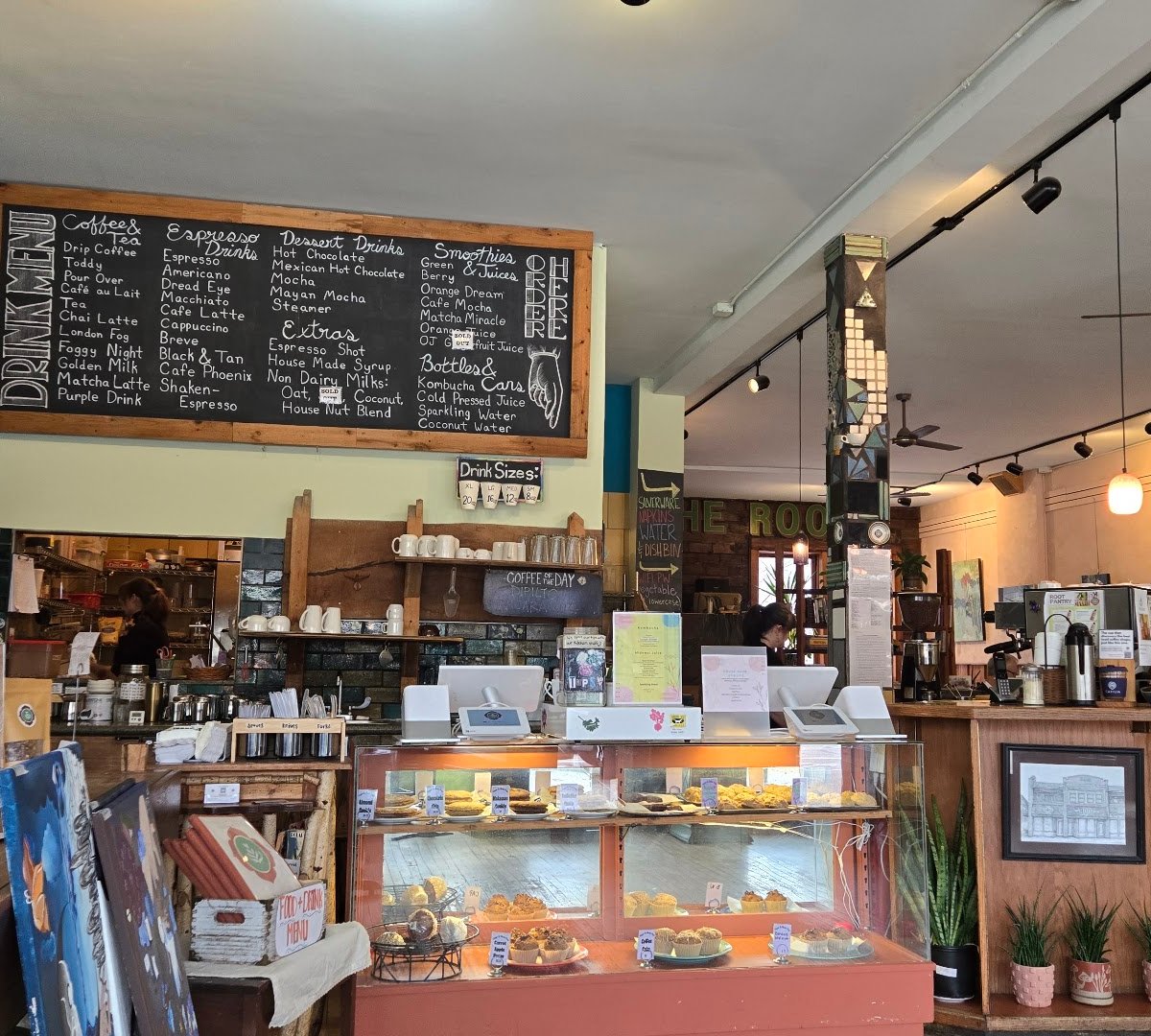 Interior of the root cafe, specialty coffee shop in Cleveland