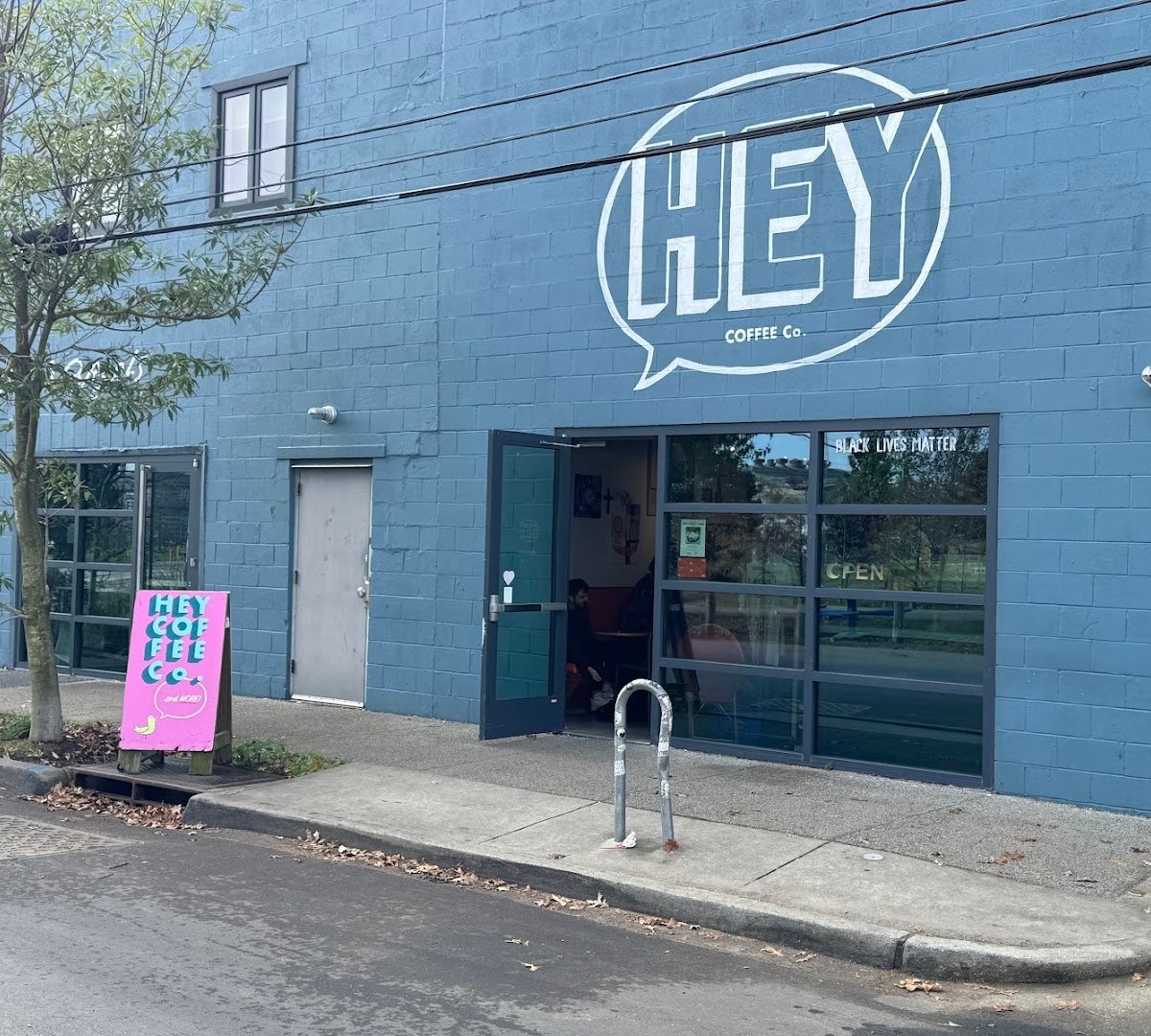 Storefront of HEY Coffee Co., specialty coffee shop in New Orleans