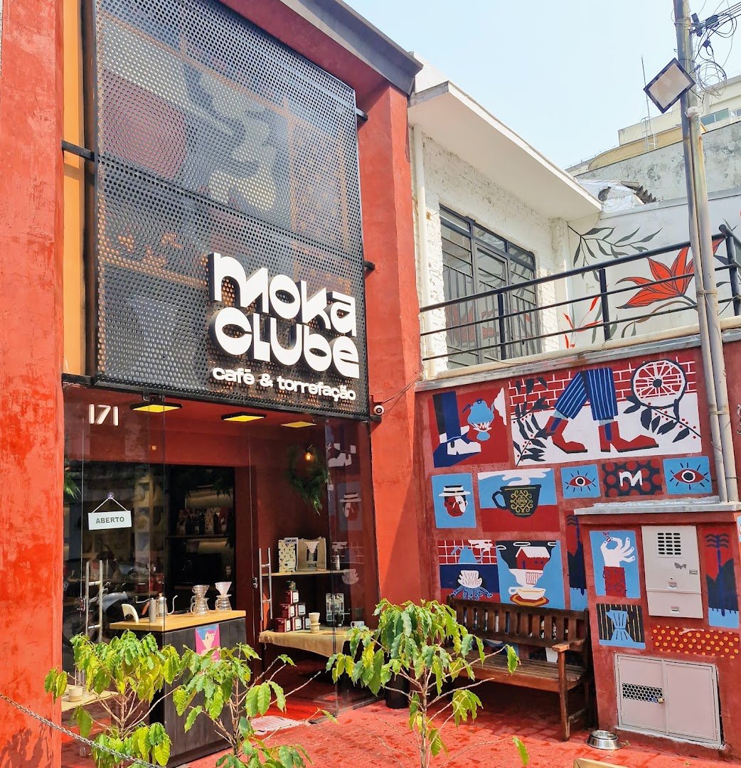 Storefront of Moka Clube, specialty coffee shop in São Paulo