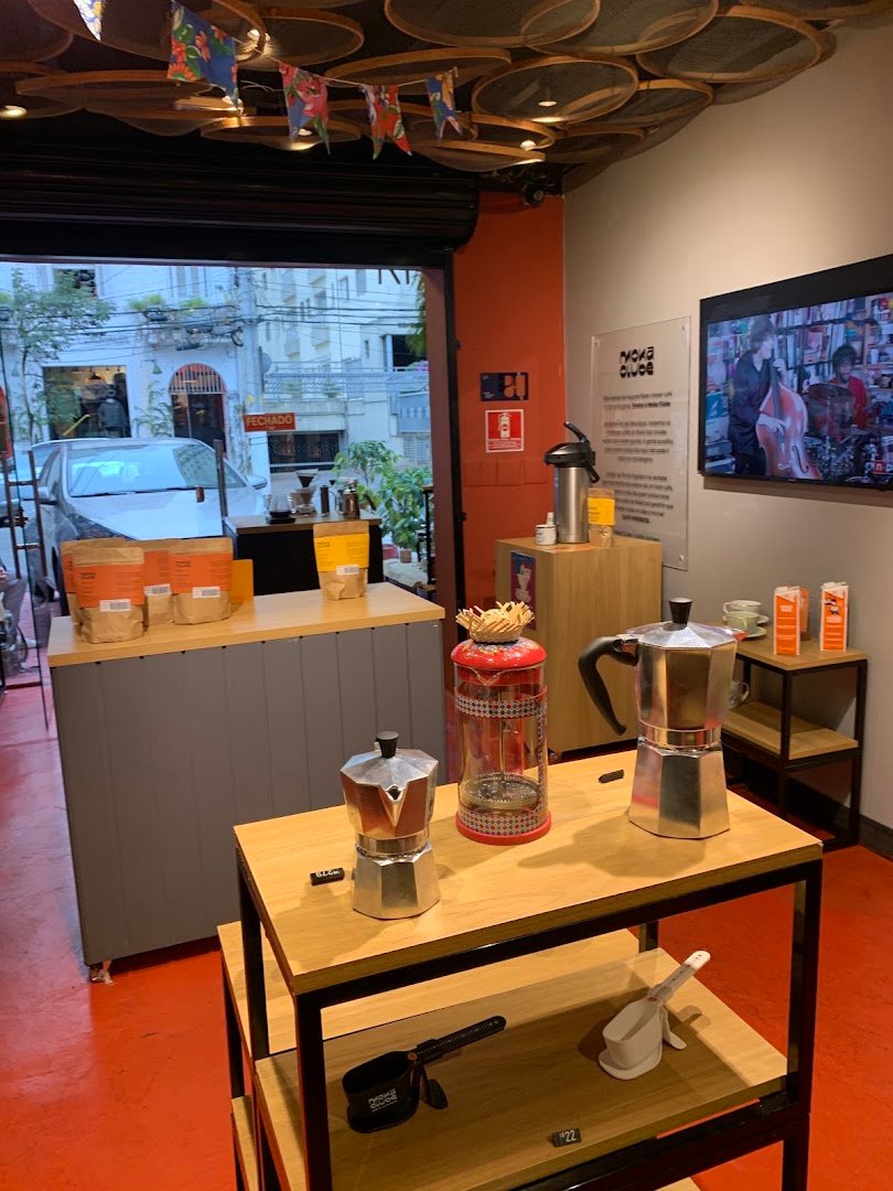 Interior of Moka Clube, specialty coffee shop in São Paulo
