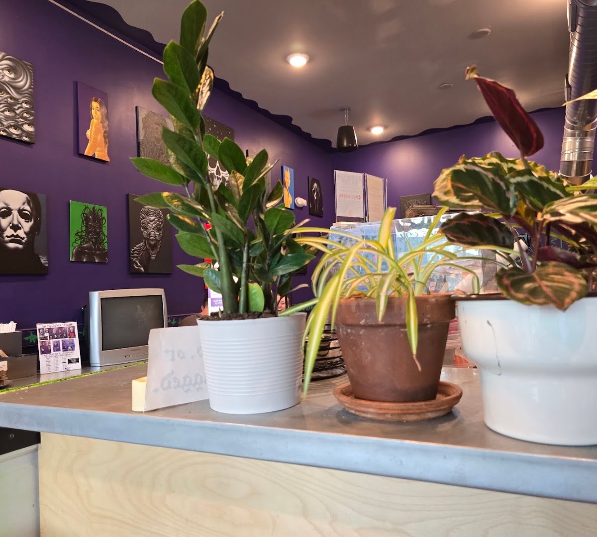 Interior of Kinder Being Cafe, specialty coffee shop in Pittsburgh