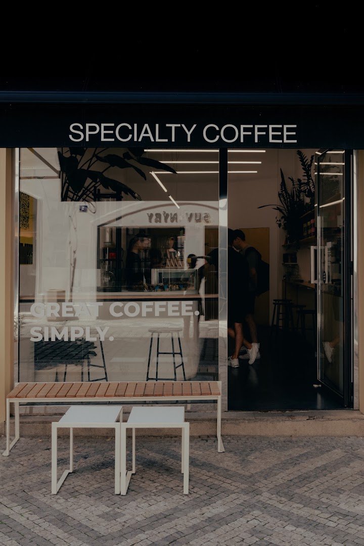 Storefront of The Miners Coffee Old Town, specialty coffee shop in Prague