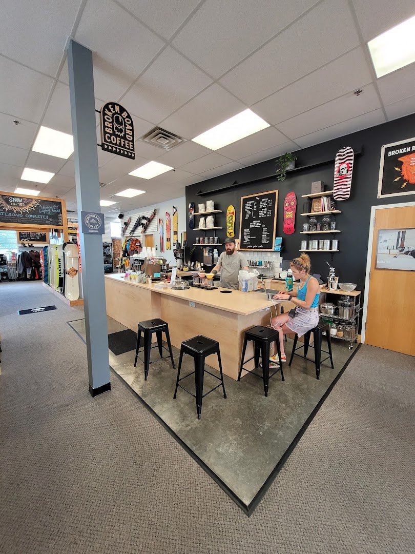 Interior of Broken Board Coffee, specialty coffee shop in Madison