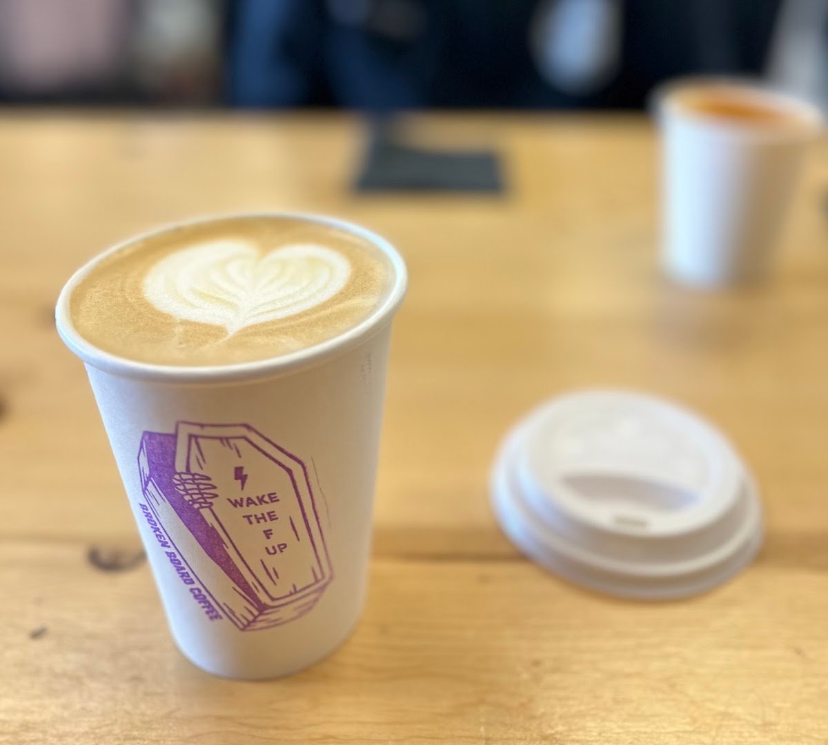 Coffee at Broken Board Coffee, specialty coffee shop in Madison