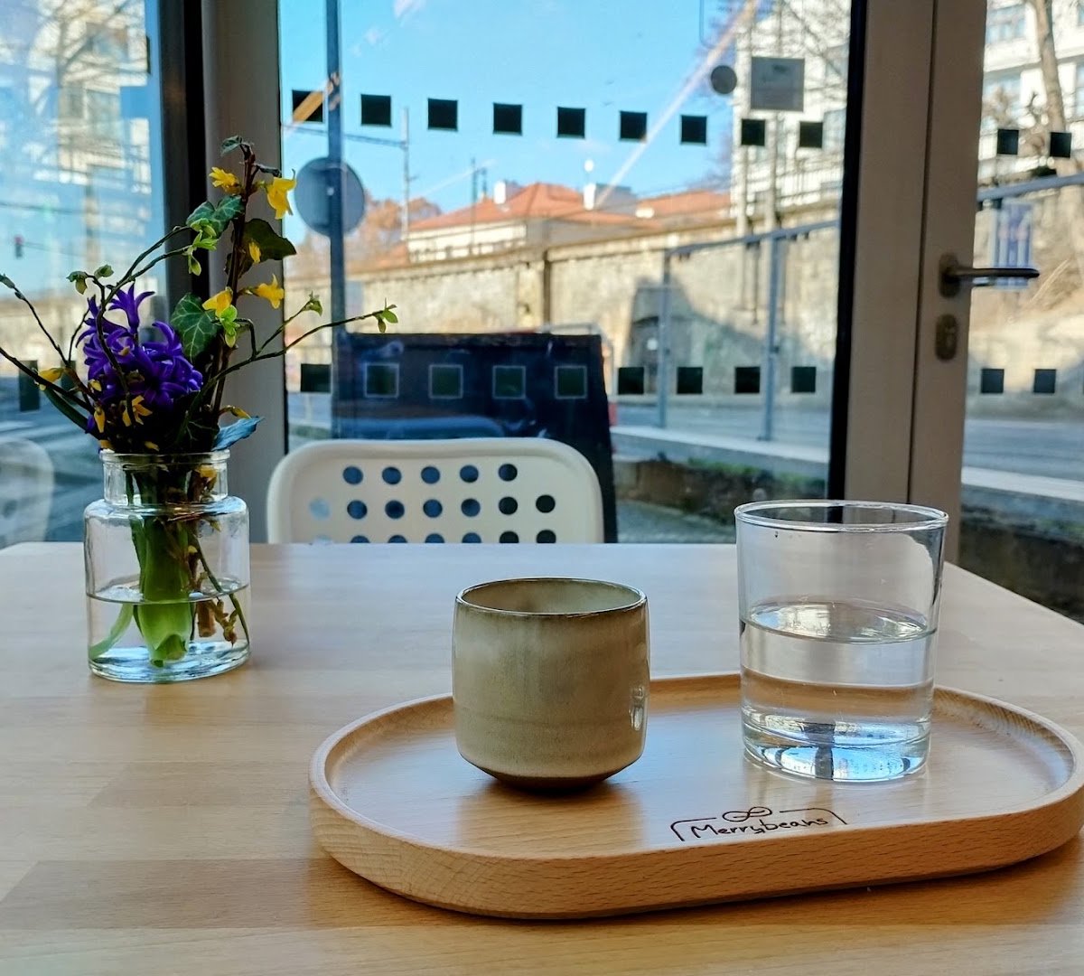 Interior of Merrybeans, specialty coffee shop in Prague